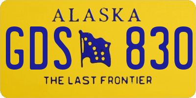 AK license plate GDS830