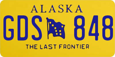 AK license plate GDS848
