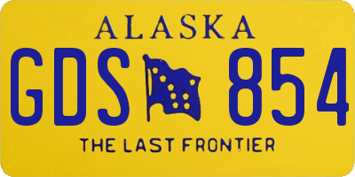 AK license plate GDS854