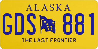 AK license plate GDS881