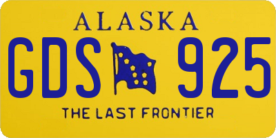 AK license plate GDS925