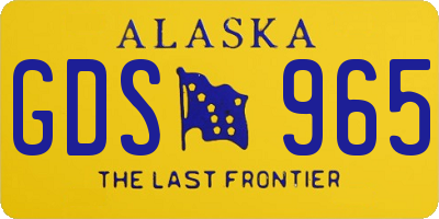 AK license plate GDS965