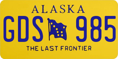 AK license plate GDS985