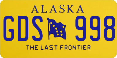 AK license plate GDS998