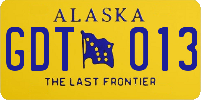AK license plate GDT013