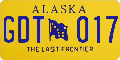 AK license plate GDT017