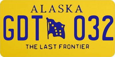 AK license plate GDT032