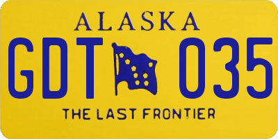 AK license plate GDT035