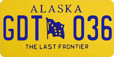 AK license plate GDT036