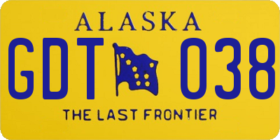 AK license plate GDT038