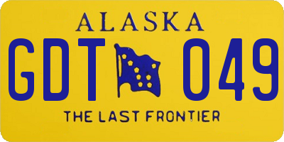AK license plate GDT049
