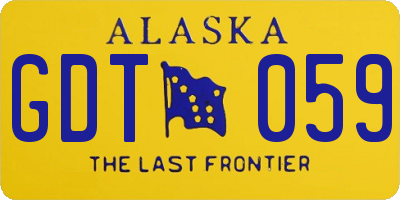AK license plate GDT059