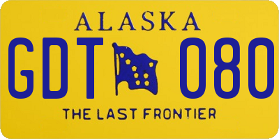 AK license plate GDT080