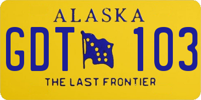 AK license plate GDT103
