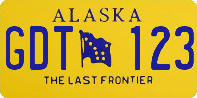 AK license plate GDT123