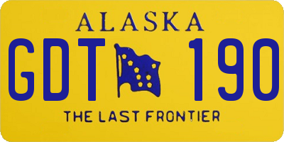 AK license plate GDT190