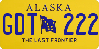 AK license plate GDT222