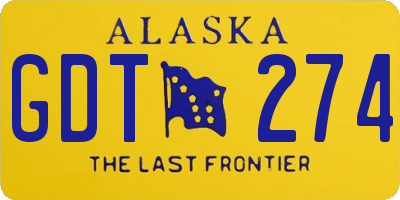 AK license plate GDT274