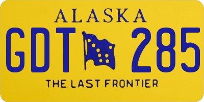 AK license plate GDT285