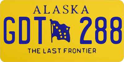 AK license plate GDT288