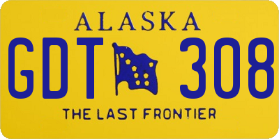 AK license plate GDT308