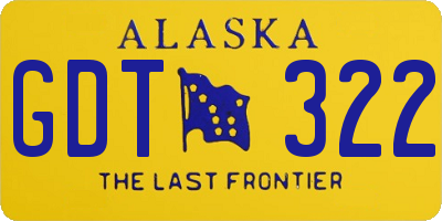 AK license plate GDT322