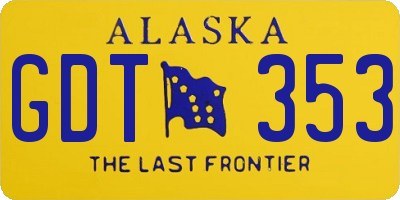 AK license plate GDT353