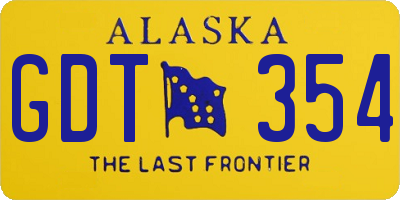 AK license plate GDT354