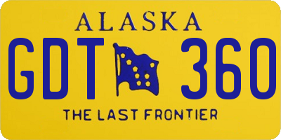AK license plate GDT360