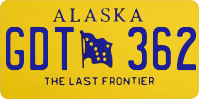 AK license plate GDT362