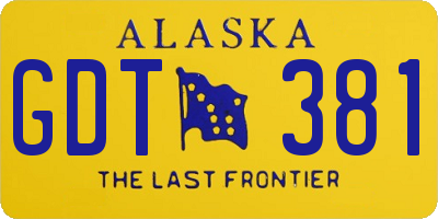 AK license plate GDT381