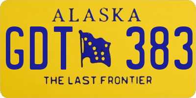 AK license plate GDT383