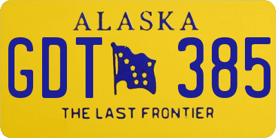 AK license plate GDT385