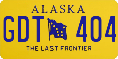 AK license plate GDT404