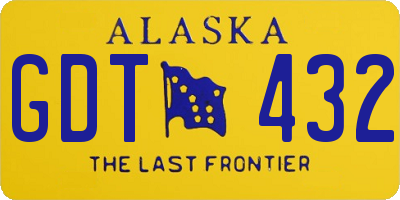AK license plate GDT432