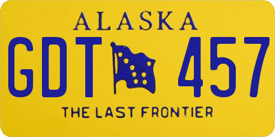 AK license plate GDT457