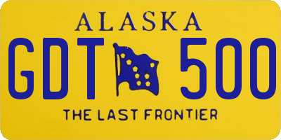 AK license plate GDT500