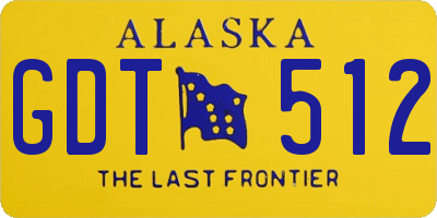 AK license plate GDT512