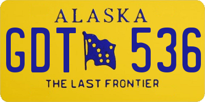 AK license plate GDT536