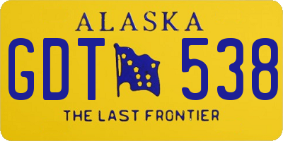 AK license plate GDT538