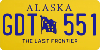 AK license plate GDT551