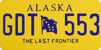 AK license plate GDT553