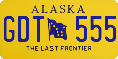AK license plate GDT555