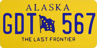 AK license plate GDT567