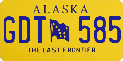AK license plate GDT585