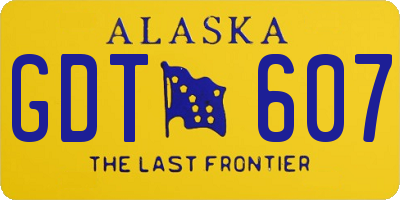 AK license plate GDT607