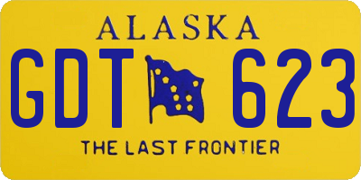 AK license plate GDT623