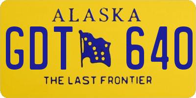 AK license plate GDT640