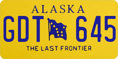 AK license plate GDT645