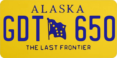 AK license plate GDT650